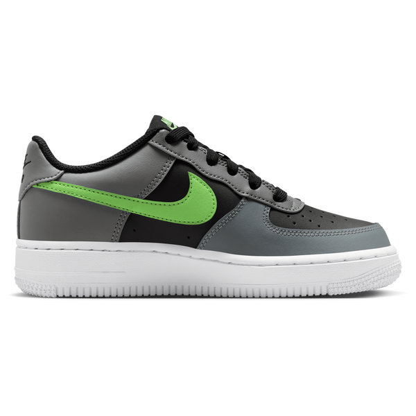 Nike Air Force 1 Low - Boys' Grade School - Black/Lime Blast/Smoke Grey