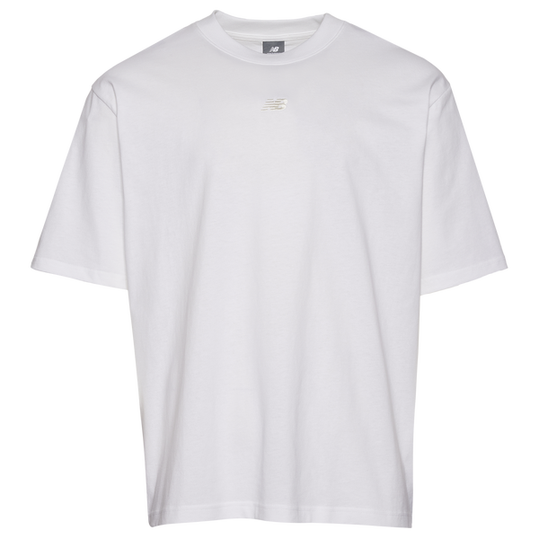 New Balance Oversized Center Chest Emblem Tonal T-Shirt - Men's - White