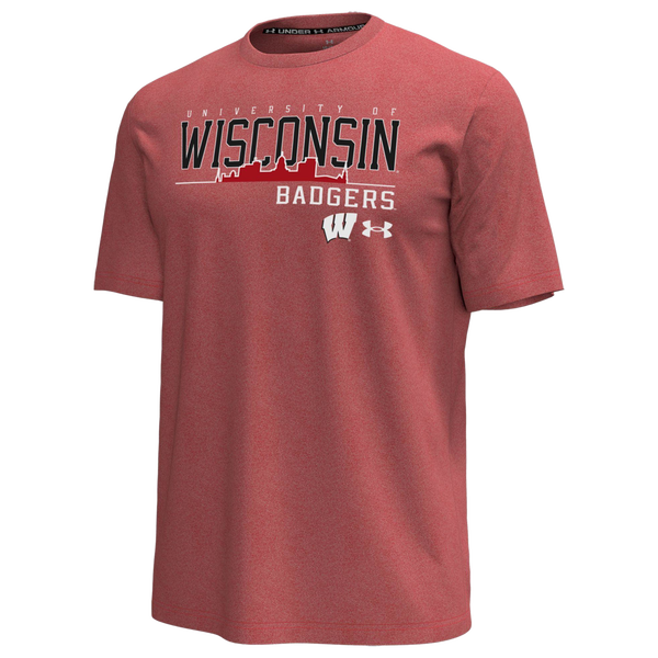 Under Armour Wisconsin Wordmark Icon T-Shirt - Men's - Flawless Red
