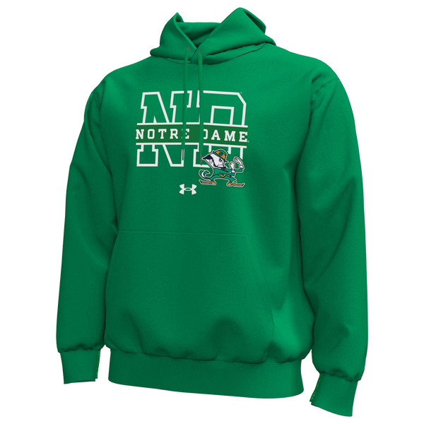 Under Armour Notre Dame Logo Icon Pullover Hoodie - Men's - Kelly Green